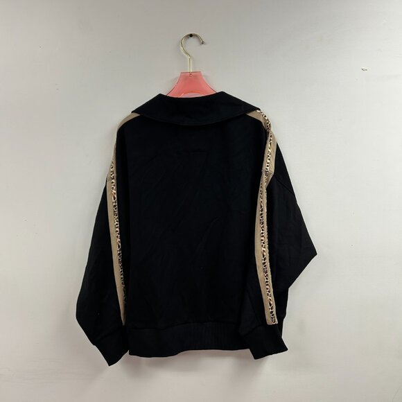 Luxeknit Pullover Sweatshirt with Leopard Accent Sleeves - XC5409 - Picture 3 of 3